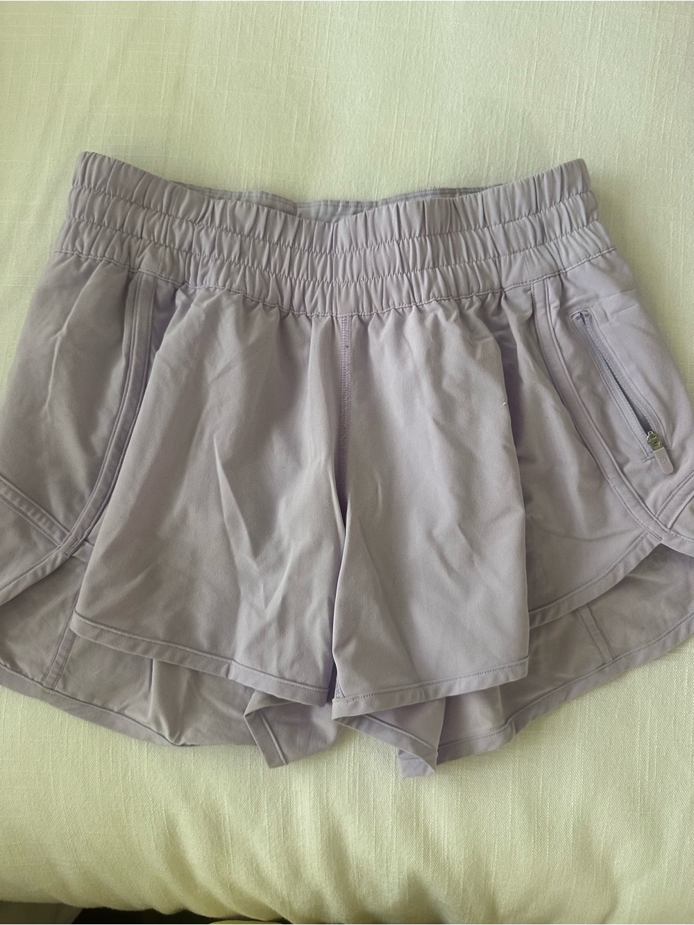 lululemon athletica Perforated Lavender Layered Running Shorts